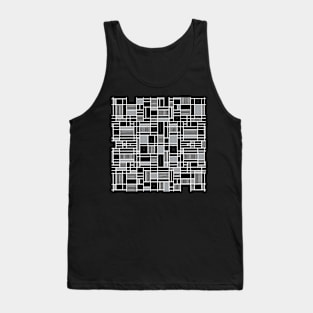 Map Lines Grey Black Tank Top